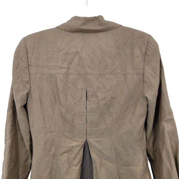 CAbi Sz XS Treasure Hunter Brown Flared Long Button Trench Coat Womens Jacket - Picture 9 of 11